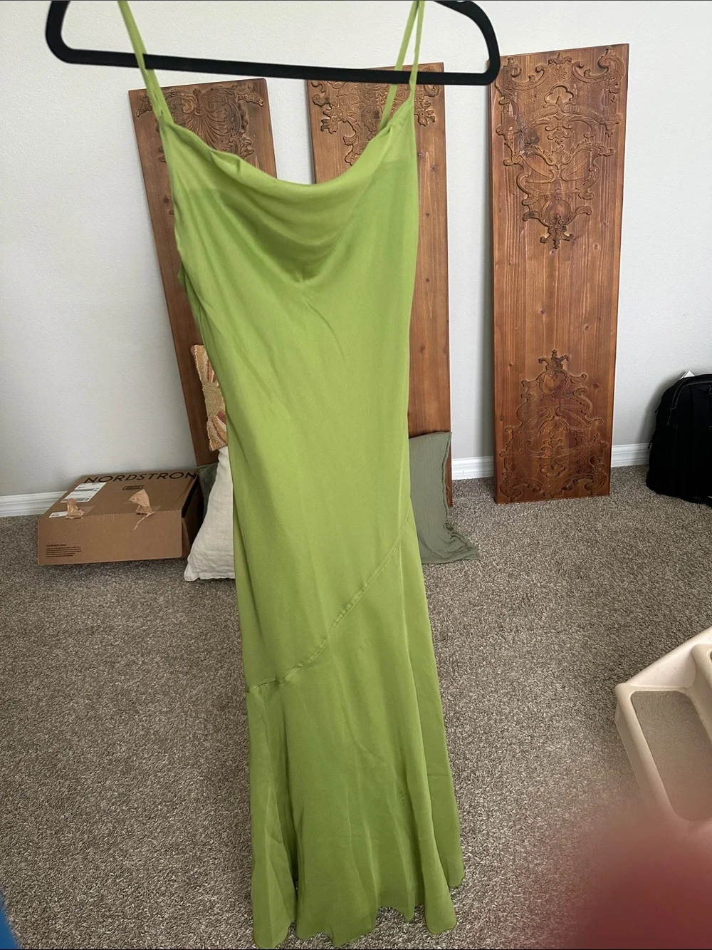 Abercrombie & Fitch Green Maxi Cowl Neck Dress XXSP